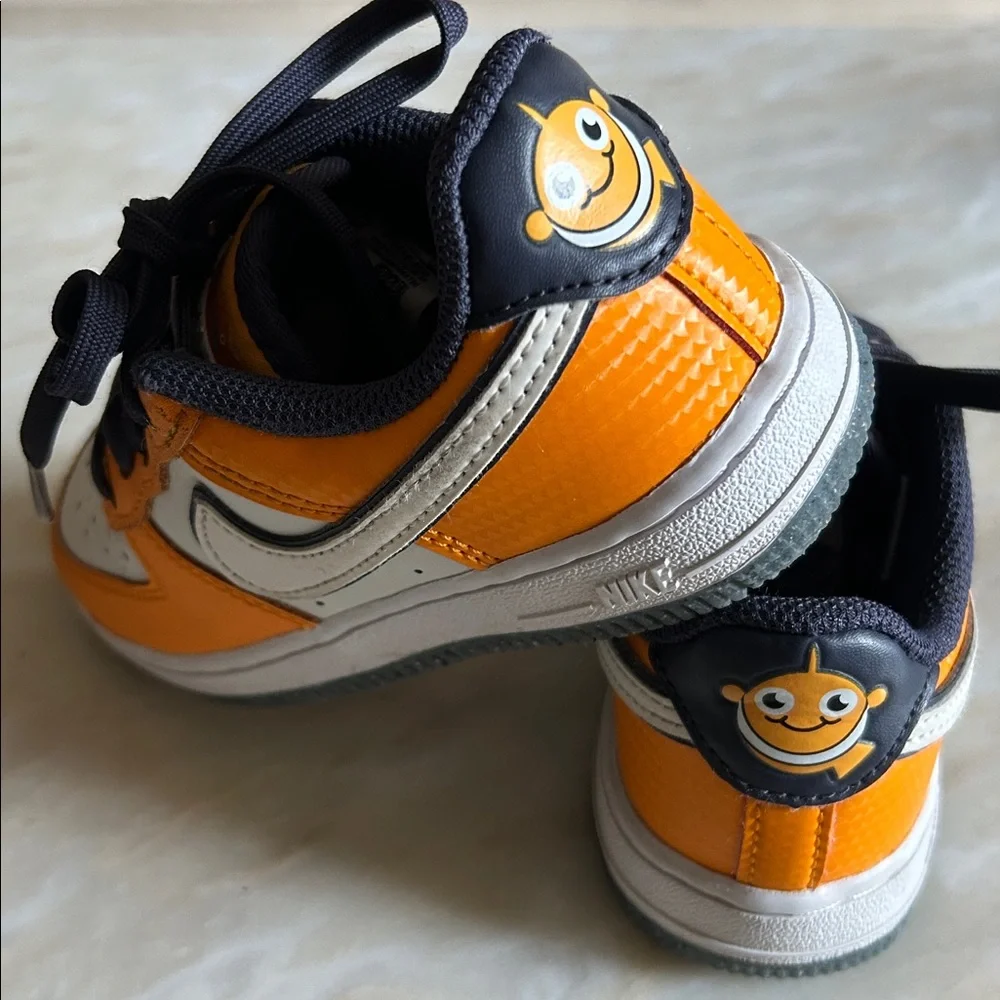 Nike Force 1 Low SE Orange Navy Clown Fish Kids Toddler Boys Size 11C‎